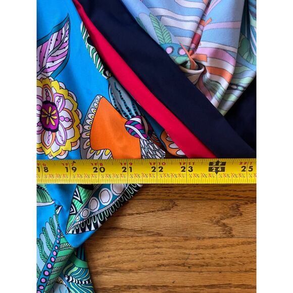 TRINA TURK Blue Floral Cover Up Blouse Shirt Top Women's Size Medium - Picture 7 of 7